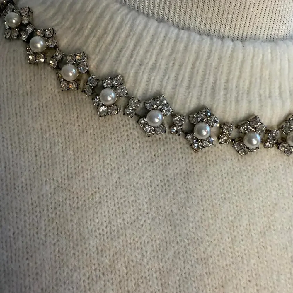 H&M Conscious Collection Sweater with Chunky Necklace Detail.